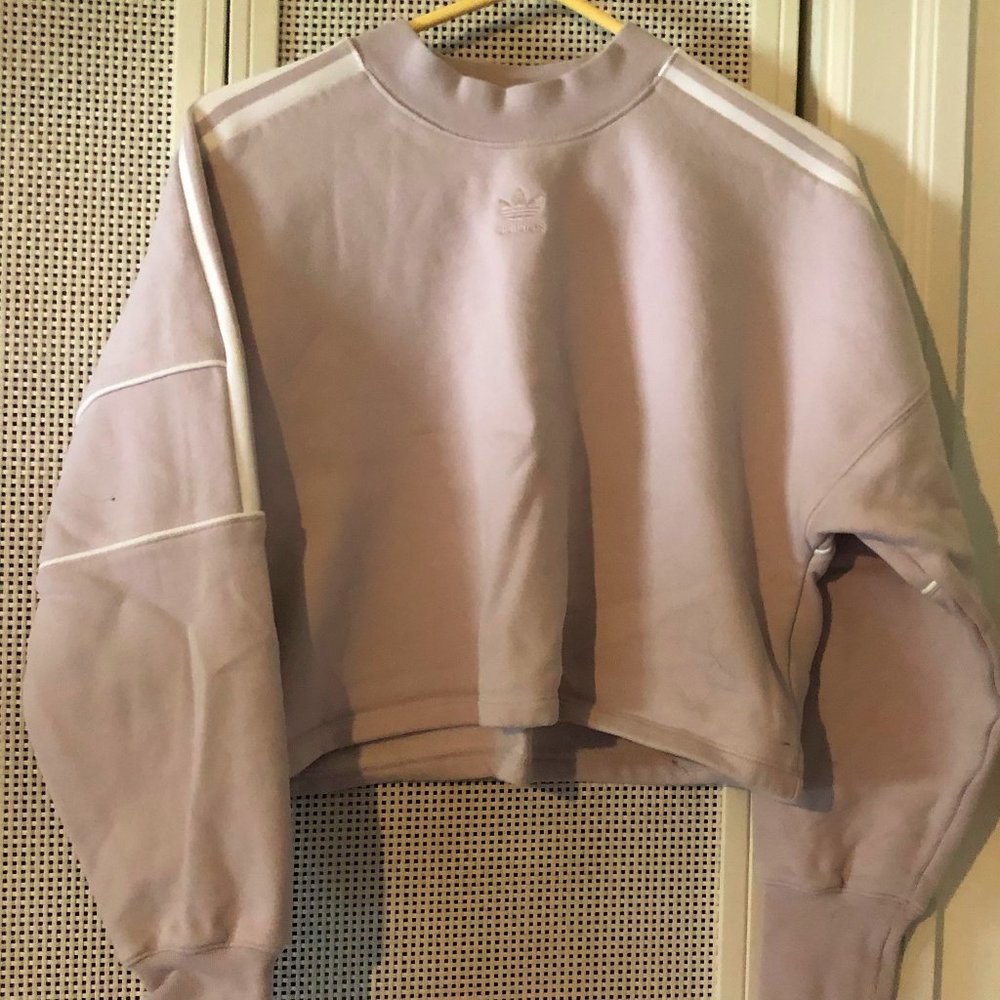 cropped crew neck sweatshirt